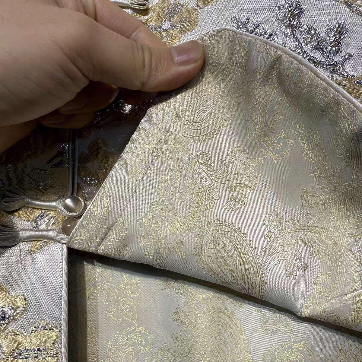 Chaleco Brocado Oro, Chaleco Hanfu Moderno,Chaleco de nuevo estilo,Primavera Verano,Regalo Único para Ella,Trabajo diario/Ceremonia del té