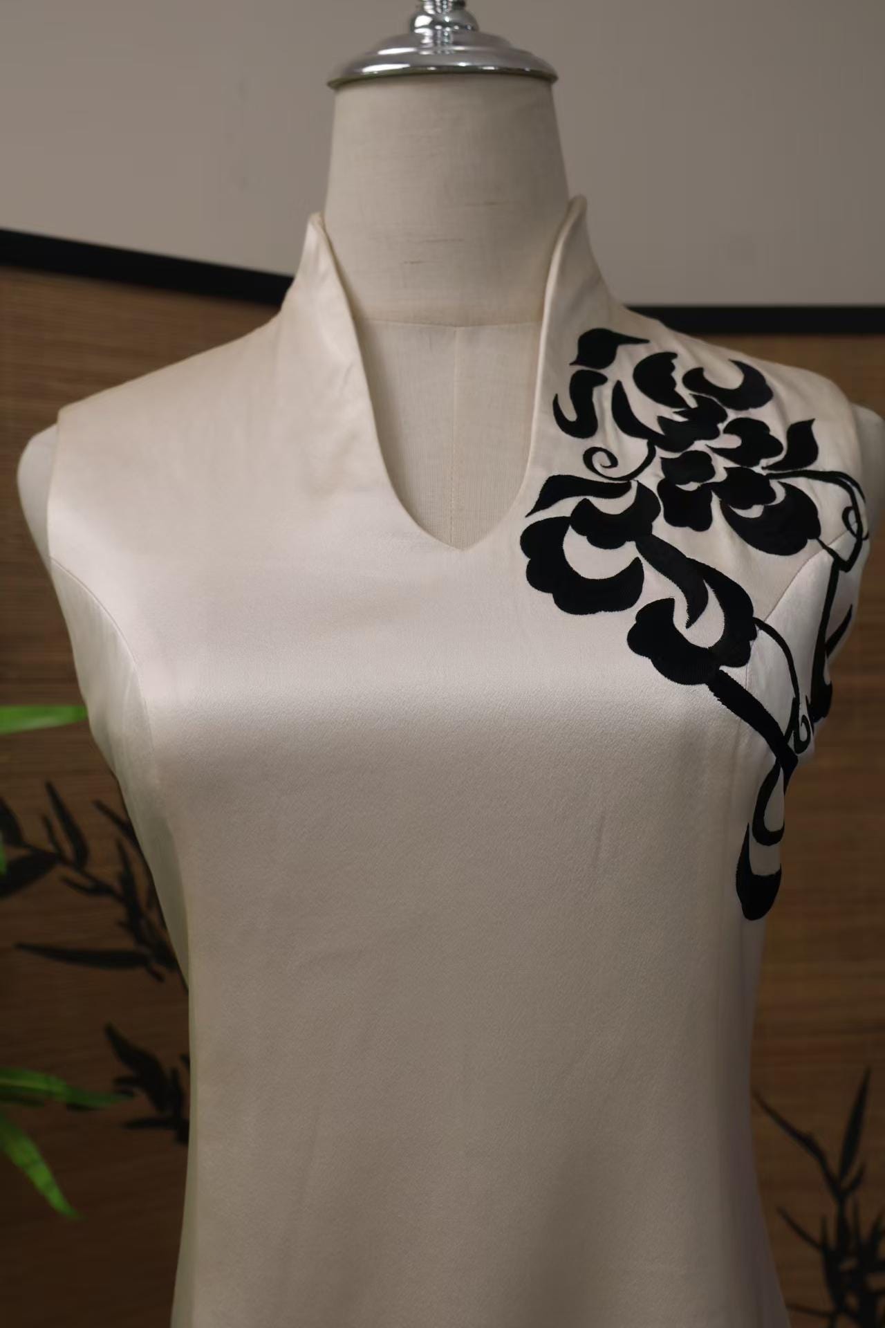 Cheongsam blanco, Vestido de seda chino a medida, Vestido de novia asiático minimalista, Vestido formal de seda de lujo,Vestido de alta gama