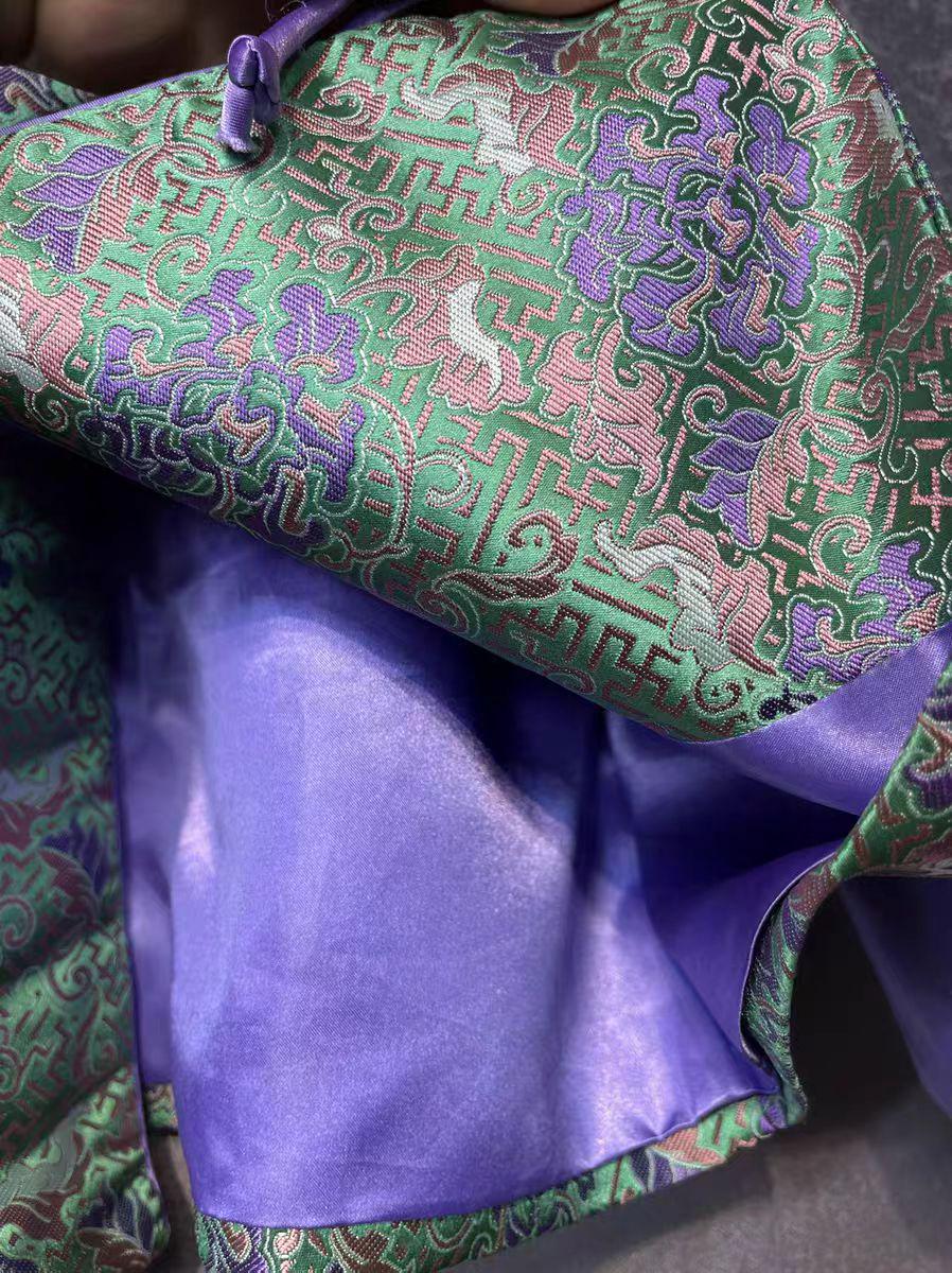 Chaqueta de seda Song, Traje de chaqueta chino Tang, Brocado de Peonía de la Longevidad,Ropa china vintage,Chaqueta de ceremonia tradicional