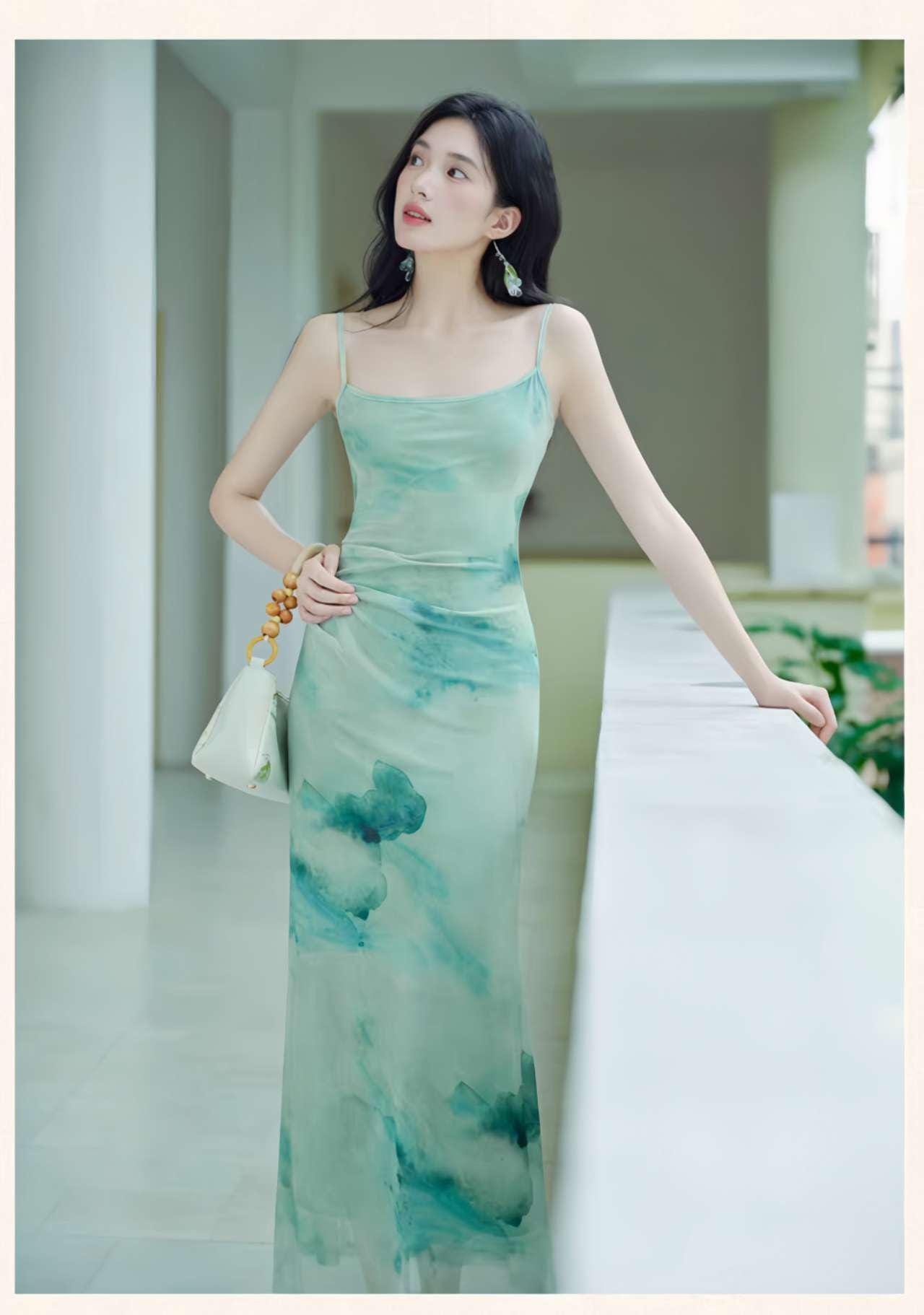 Elegante Conjunto Dos Piezas,Vestido Estilo Zen,Moderno Conjunto Hanfu,Conjunto Verano Oficina,Vestido Asiático Minimalista,Ceremonia del Té