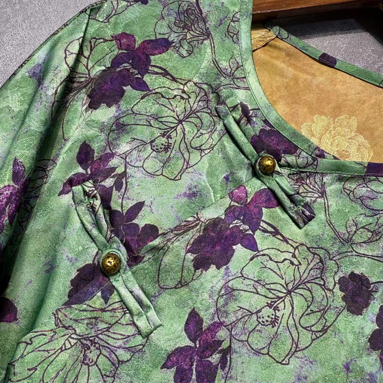 Top de seda, blusa china púrpura, camisa Hanfu vintage, ropa de herencia cultural, top boho holgado, blusa para trajes tradicionales, regalo
