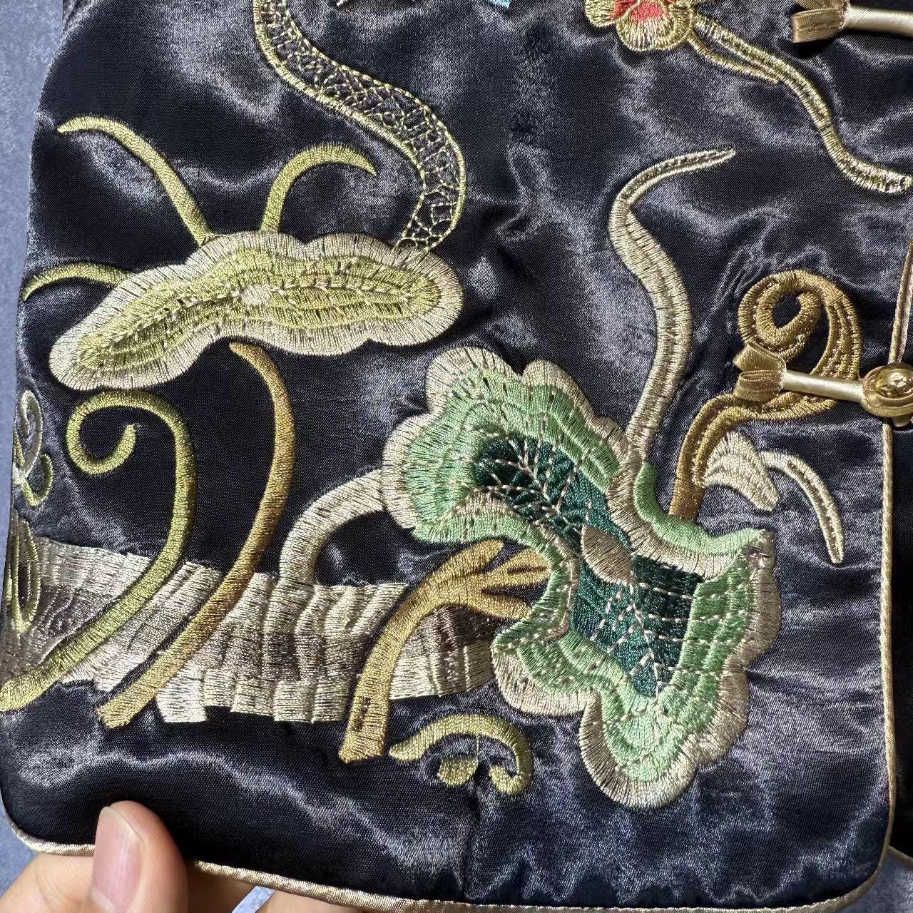 Vintage Chinese Embroidery Vest, Hanfu Style Waistcoat with Flowers and Birds, Unique Gift for Her, Daily Work/Tea Ceremony