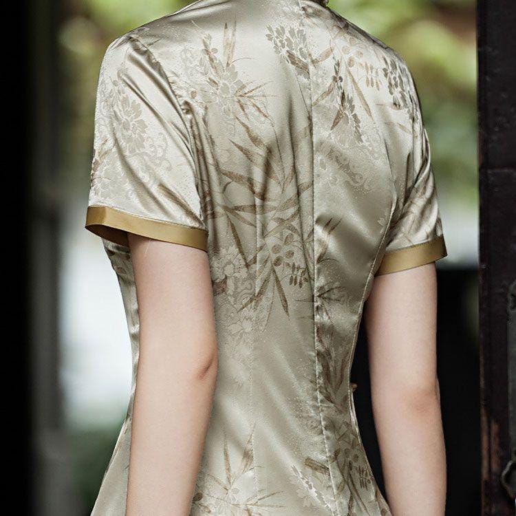 Vestido Qipao Chino Vintage, Cheongsam Elegante para Ceremonia de Té, Invitada de Boda o Regalo para Ella, tallas M-4XL