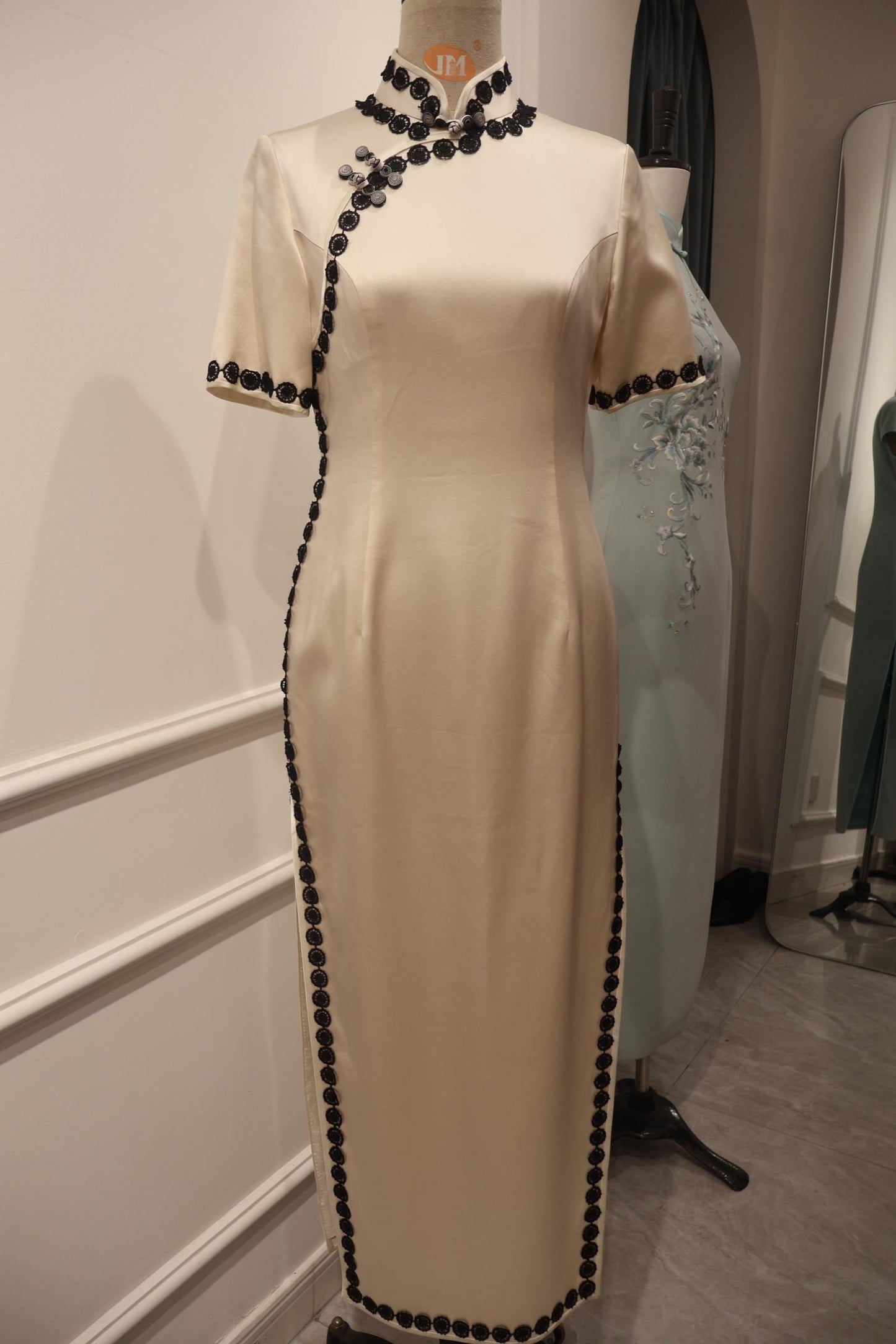 Cheongsam blanco, Vestido de seda chino a medida, Elegante vestido de novia chino,Vestido formal de lujo,Vestido de alta gama,estilo vintage