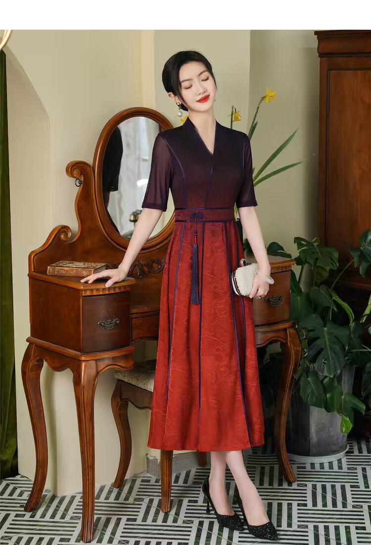 Women's Green Vintage Qipao Cheongsam Dress – additional product view