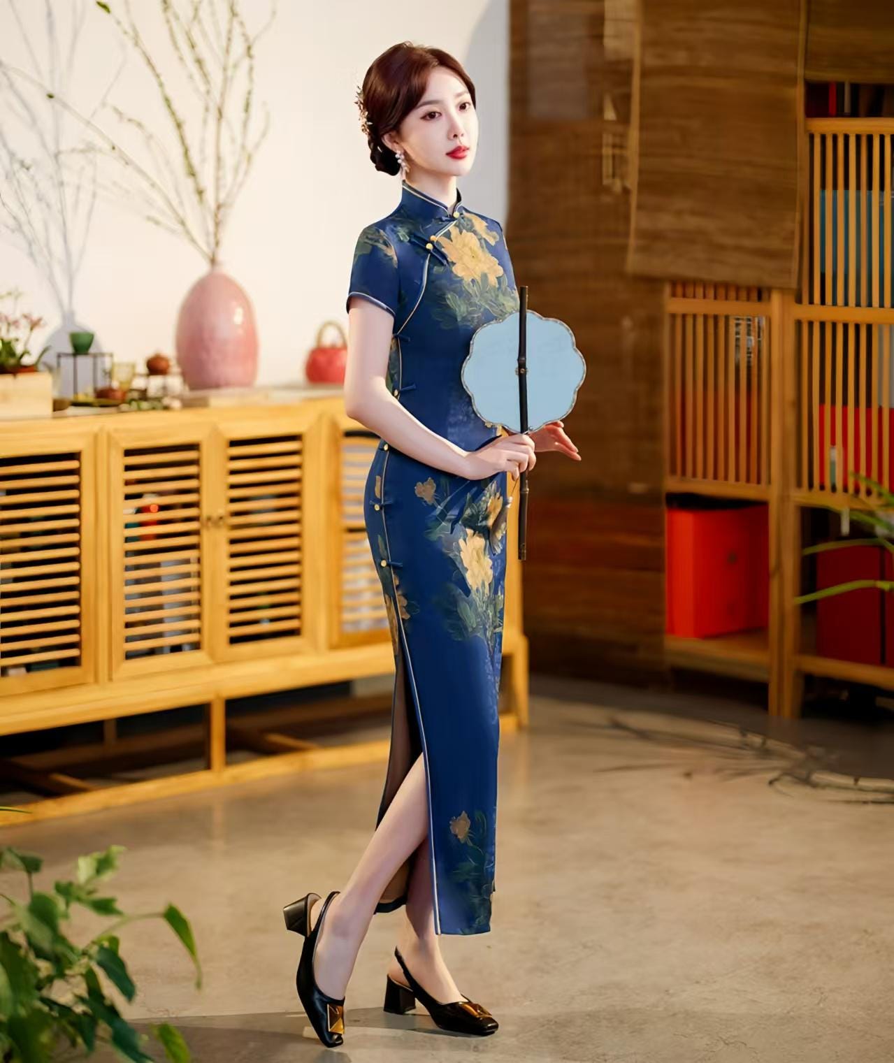 Qipao de Seda, Elegante Vestido Cheongsam, Vestido Oriental Vintage, Traje Tradicional Asiático, Vestido de Boda, Traje Formal Chino, M-4XL
