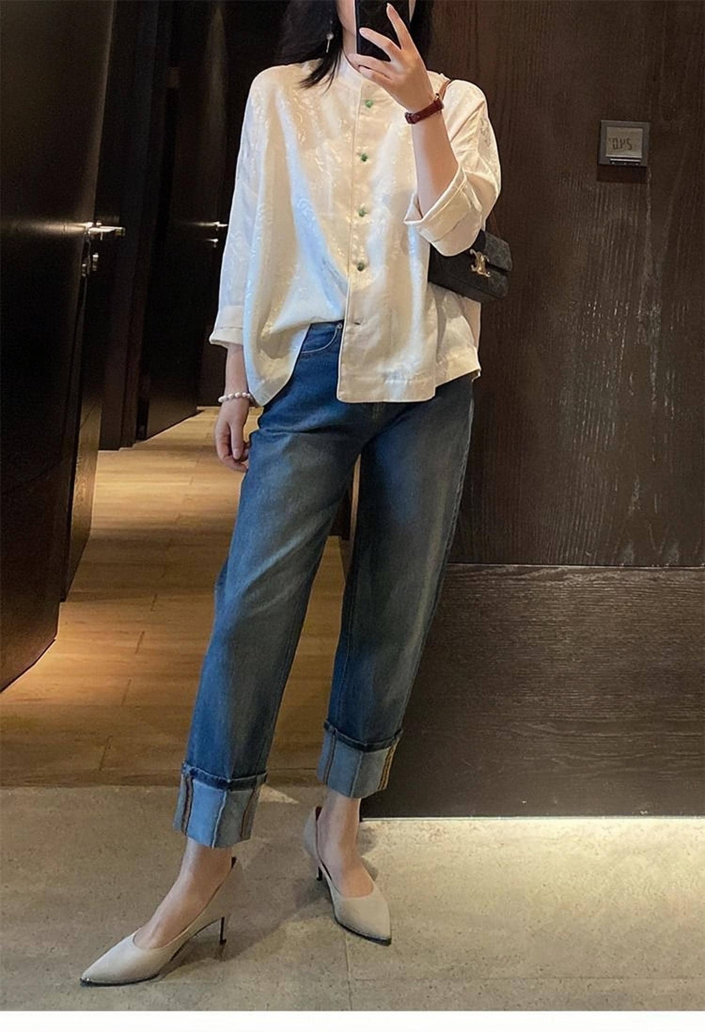 Elegante Camisa de Traje Tang-Camisa de Seda Oriental Primavera Verano- Elegante Blusa Estilo Tang para Ella -Regalo de estilo asiático