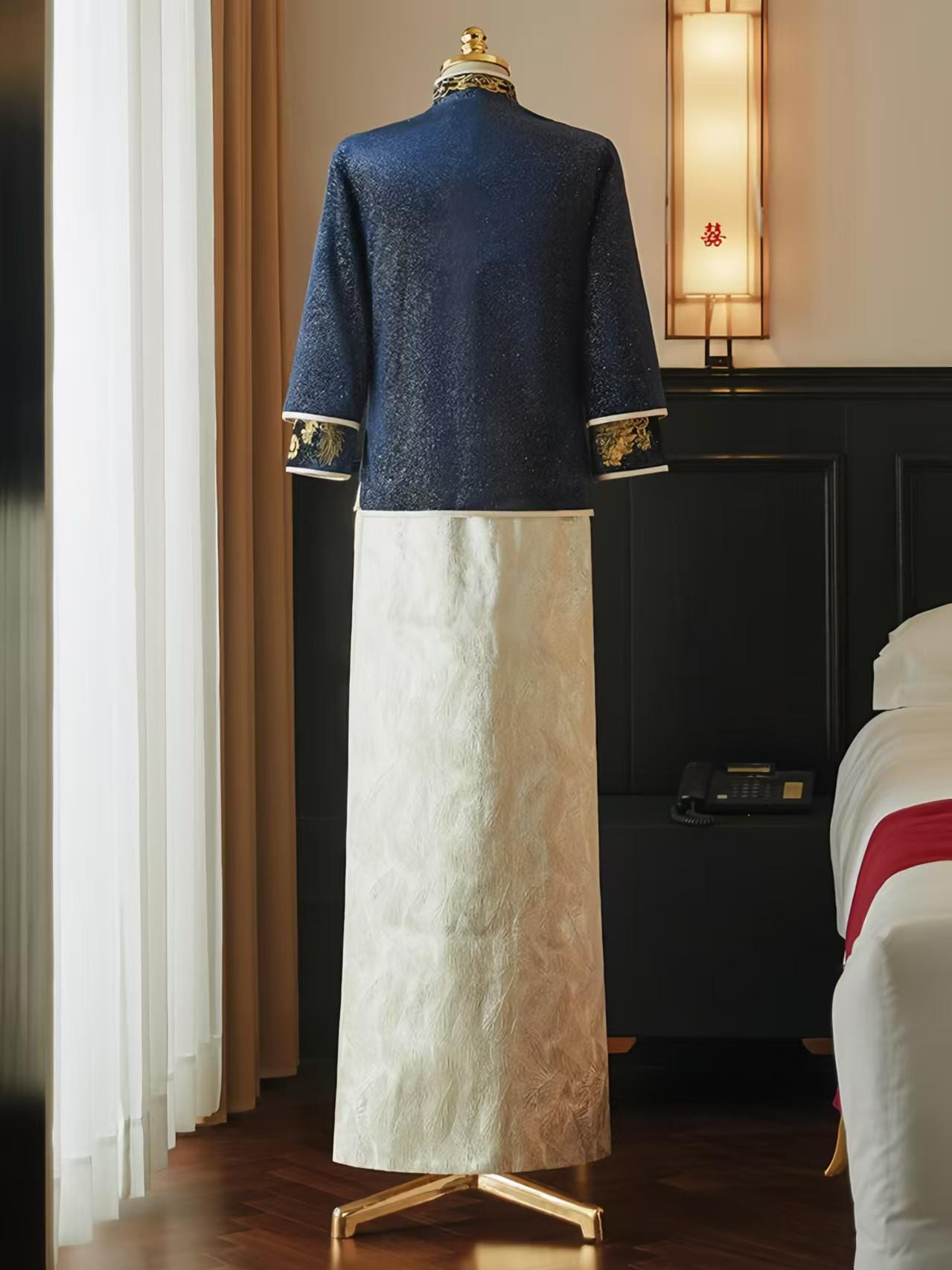 Traje de Novio Boda China, Bata Bordada Dragón Fénix, Chaqueta Tang,Traje Tradicional Hanfu,Ceremonia de Té de Boda,Look de Compromiso Chino