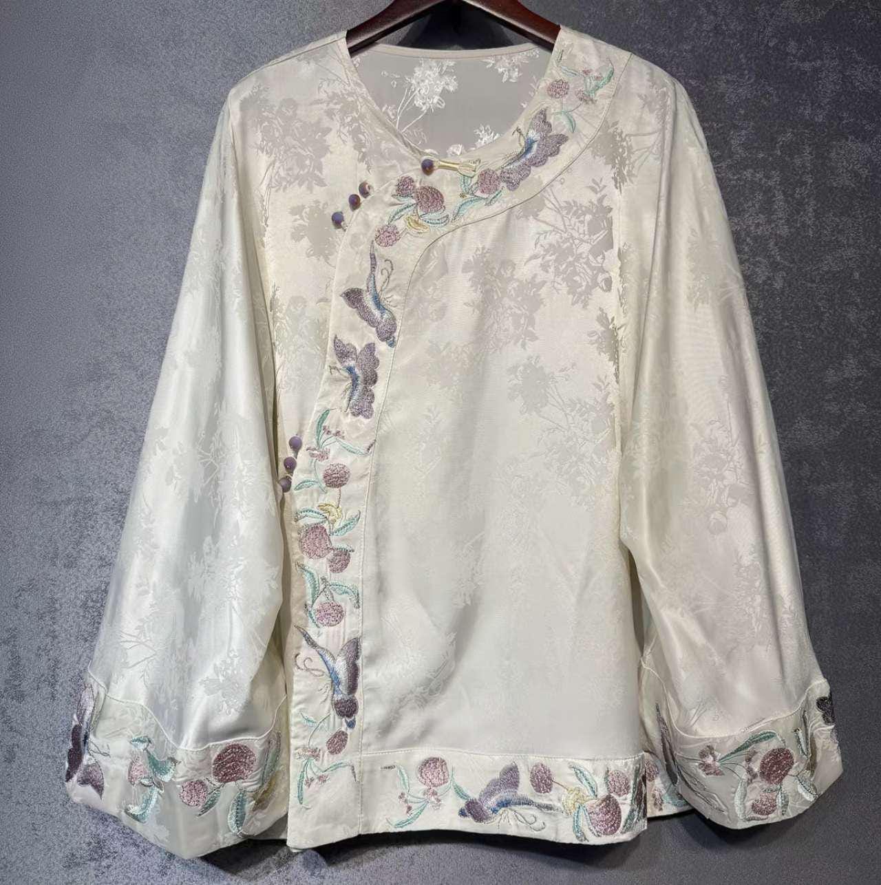 Chaqueta China, Traje Tang Púrpura,Top Oriental Vintage, Prenda Exterior Hanfu, Abrigo Asiático, Chaqueta Festival Boho,Camisa Estilo Kimono