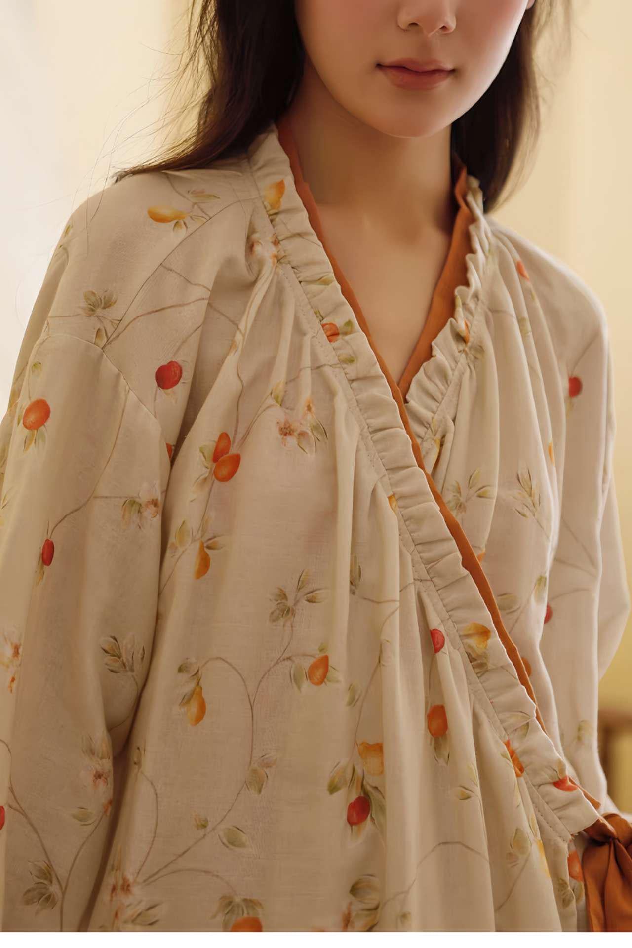 bata japonesa estilo hanfu, kimono de algodón suave,regalo relajante para ella, albornoz de algodón, albornoz orgánico,bata bohemia oriental
