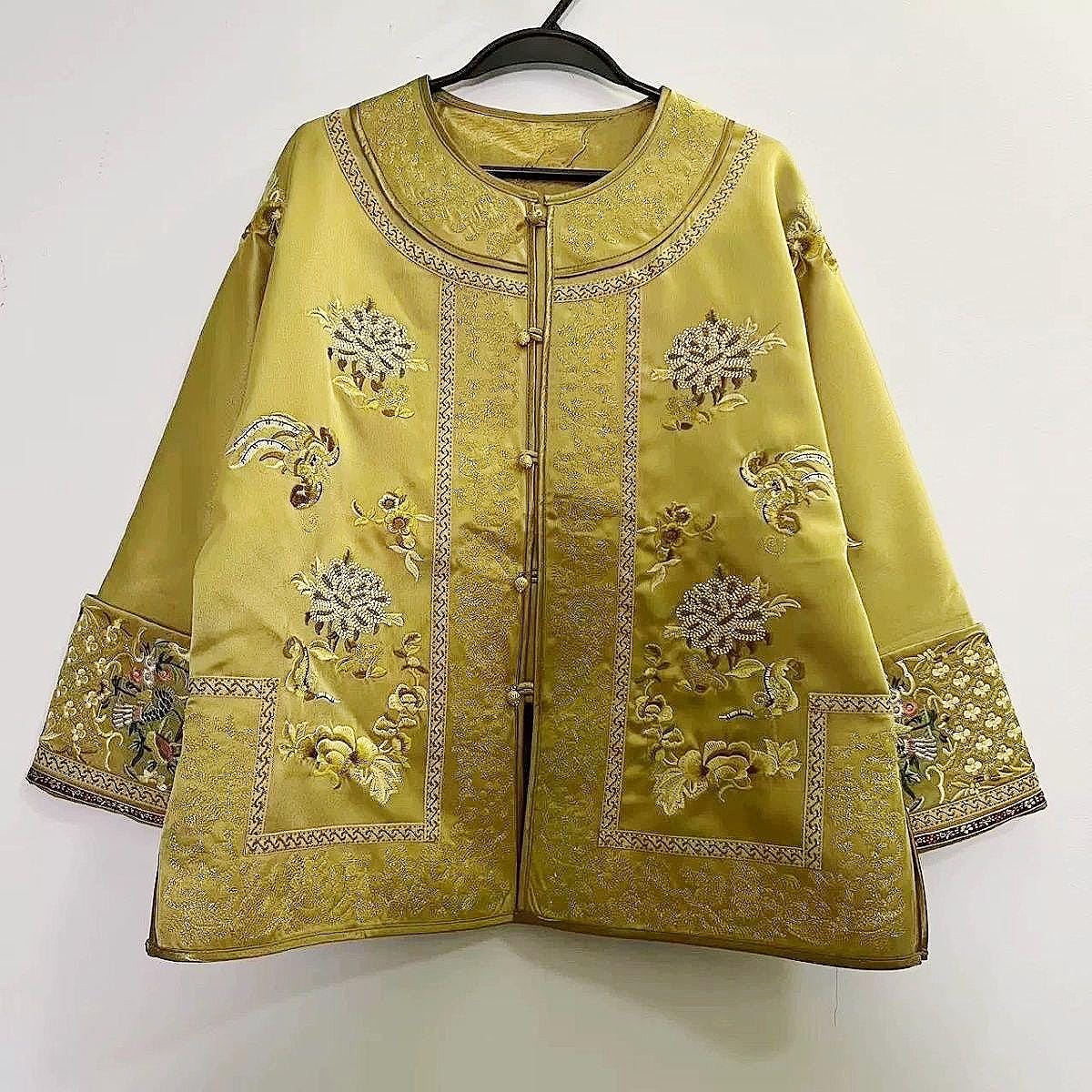 Chaqueta Tang China Bordada| Atuendo de Celebración de Cumpleaños | Abrigo Tradicional Mandarín | longevidad y felicidad