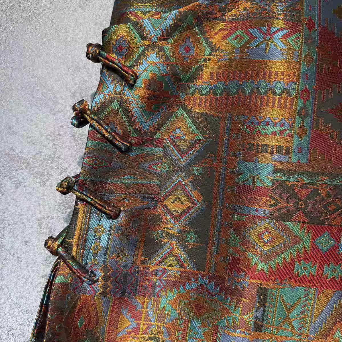 Song Brocade Qipao Chaleco,Vintage Oriental Chaleco,Chino Brocado Jacquard Top,Lujo Viejo Estilo Dinero Chaleco, Elegante Cultural Moda Capa
