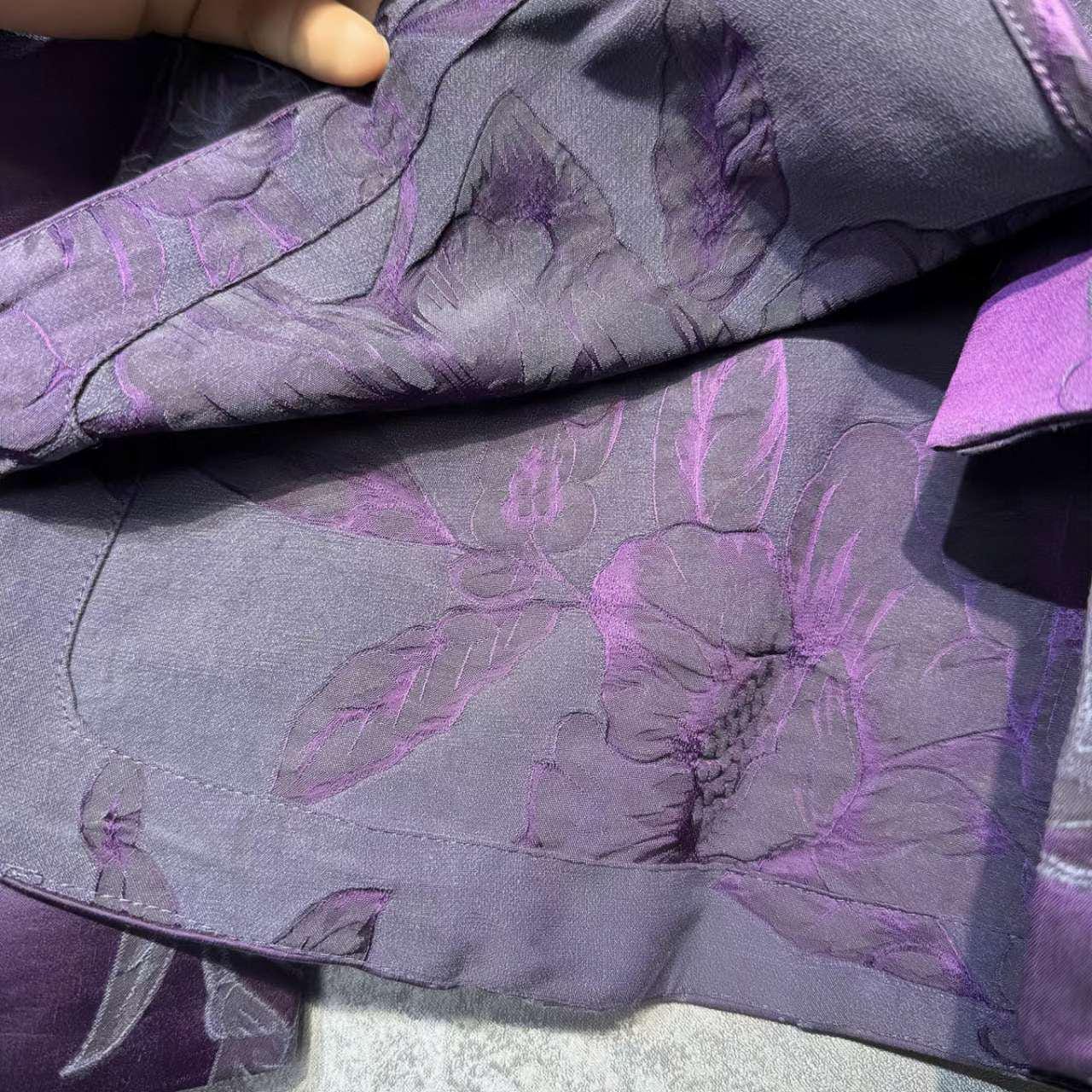 Reversible Silk Jacket, Purple Chinese Coat, Embossed Tang Jacket, Vintage Blouse, Oriental Style Top, Hanfu-Inspired Coat