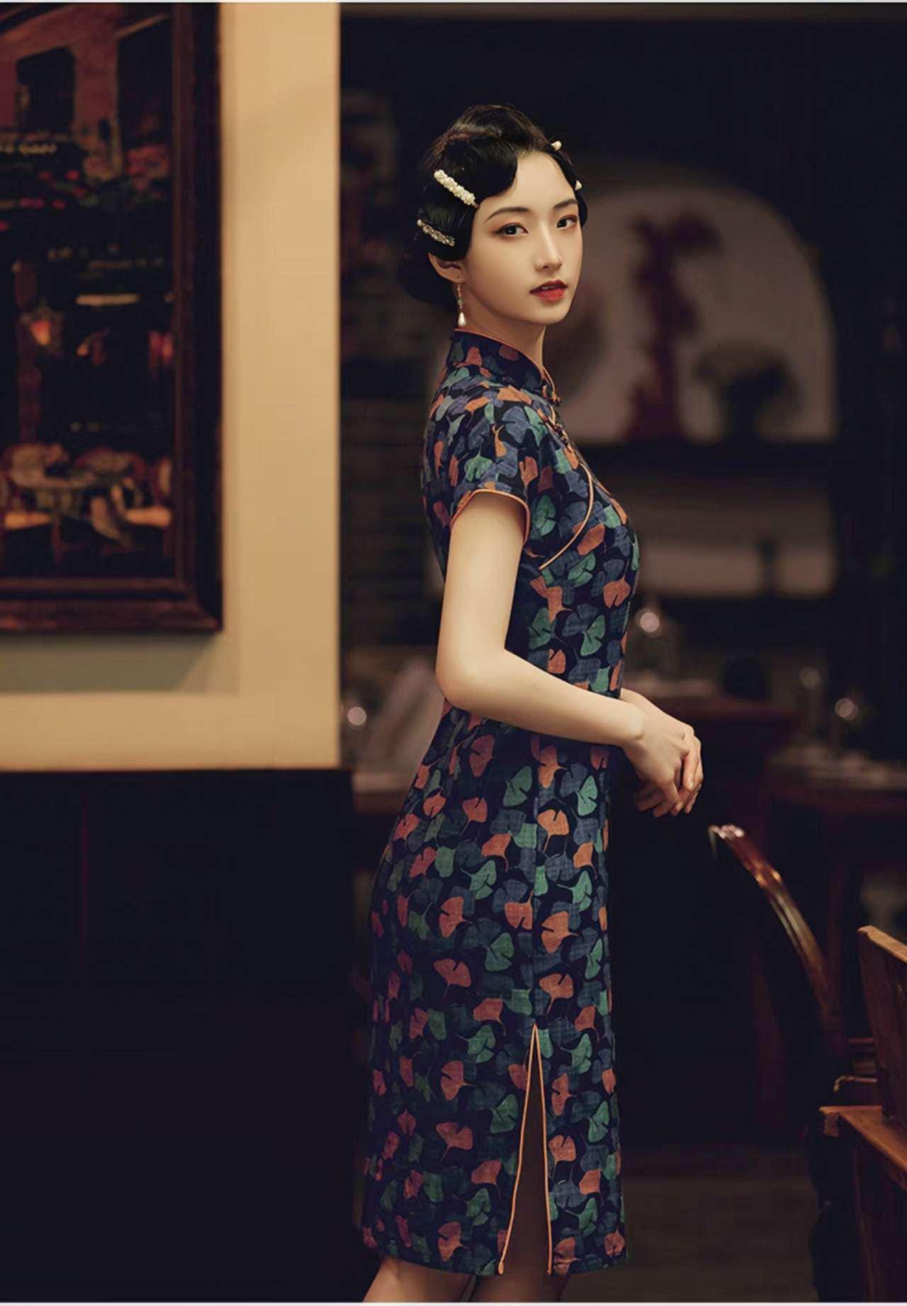 Qipao retro chino, Cheongsam estilo años 30,Vestido chino art decó, Traje oriental Gatsby, Qipao corto tradicional, Vestido de verano, M-4XL