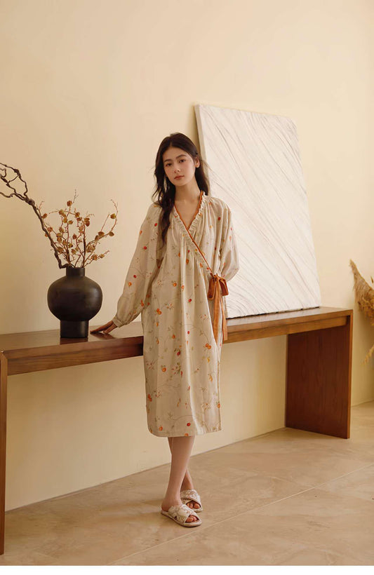 bata japonesa estilo hanfu, kimono de algodón suave,regalo relajante para ella, albornoz de algodón, albornoz orgánico,bata bohemia oriental