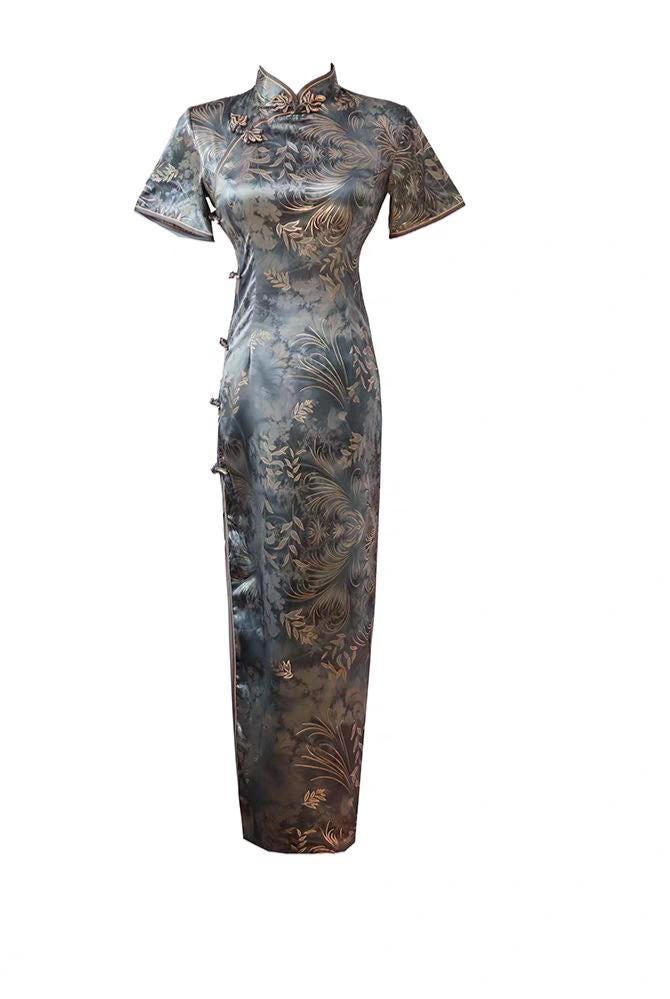 Cheongsam de seda vintage, Vestido Qipao para Ceremonia del Té, vestido de noche retro chino, vestido de cóctel oriental, regalo para ella