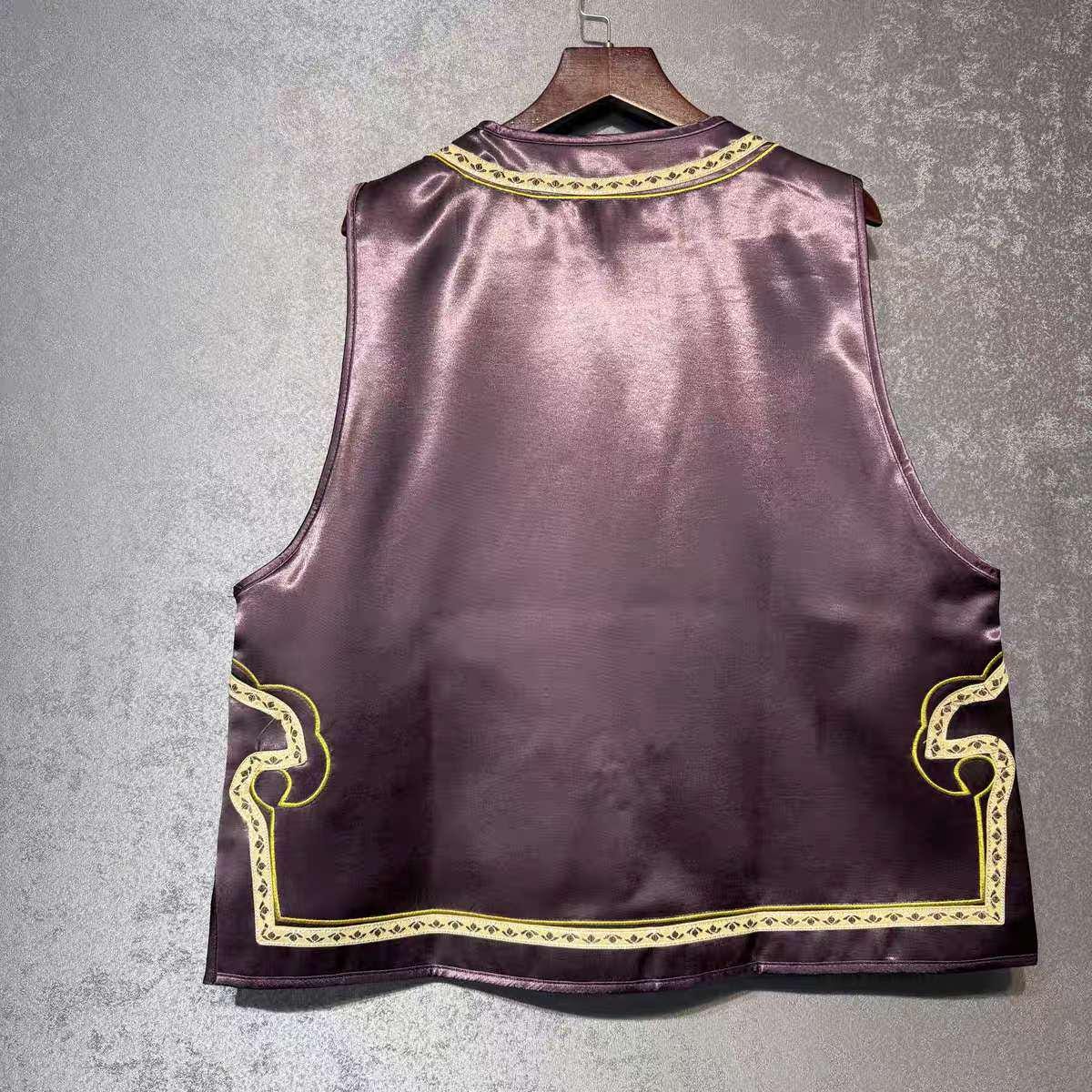 Chaleco Vintage Chino con Bordado Artesanal, Chaleco Estilo Hanfu con Flores y Aves, Regalo Único para Ella, Trabajo diario/Ceremonia del té