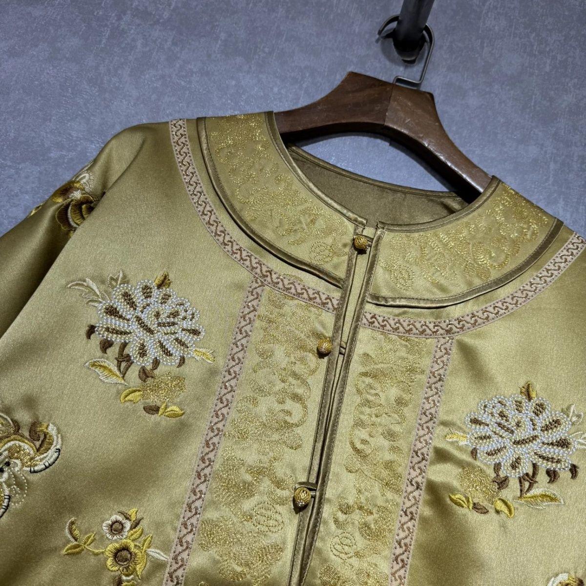 Chaqueta Tang China Bordada| Atuendo de Celebración de Cumpleaños | Abrigo Tradicional Mandarín | longevidad y felicidad