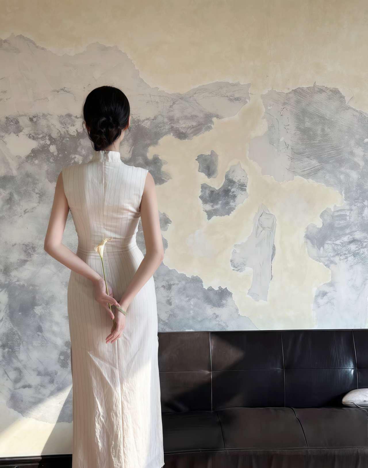 Elegante Qipao de Lino de Algodón - Cheongsam de Lino Transpirable - Vestido Chino Minimalista -Vestido de Verano para Mujer-Regalo Cultural