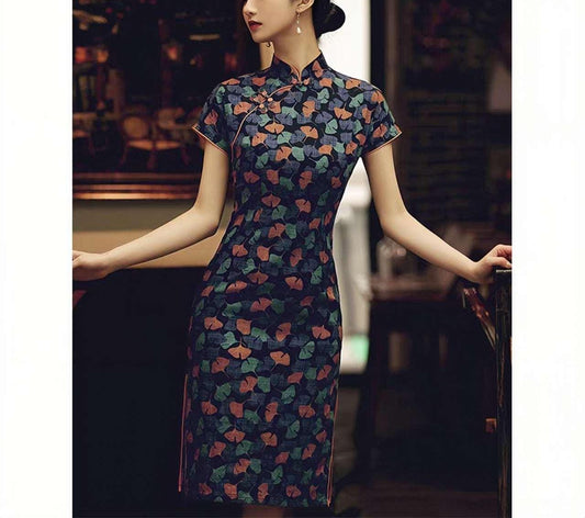 Qipao retro chino, Cheongsam estilo años 30,Vestido chino art decó, Traje oriental Gatsby, Qipao corto tradicional, Vestido de verano, M-4XL