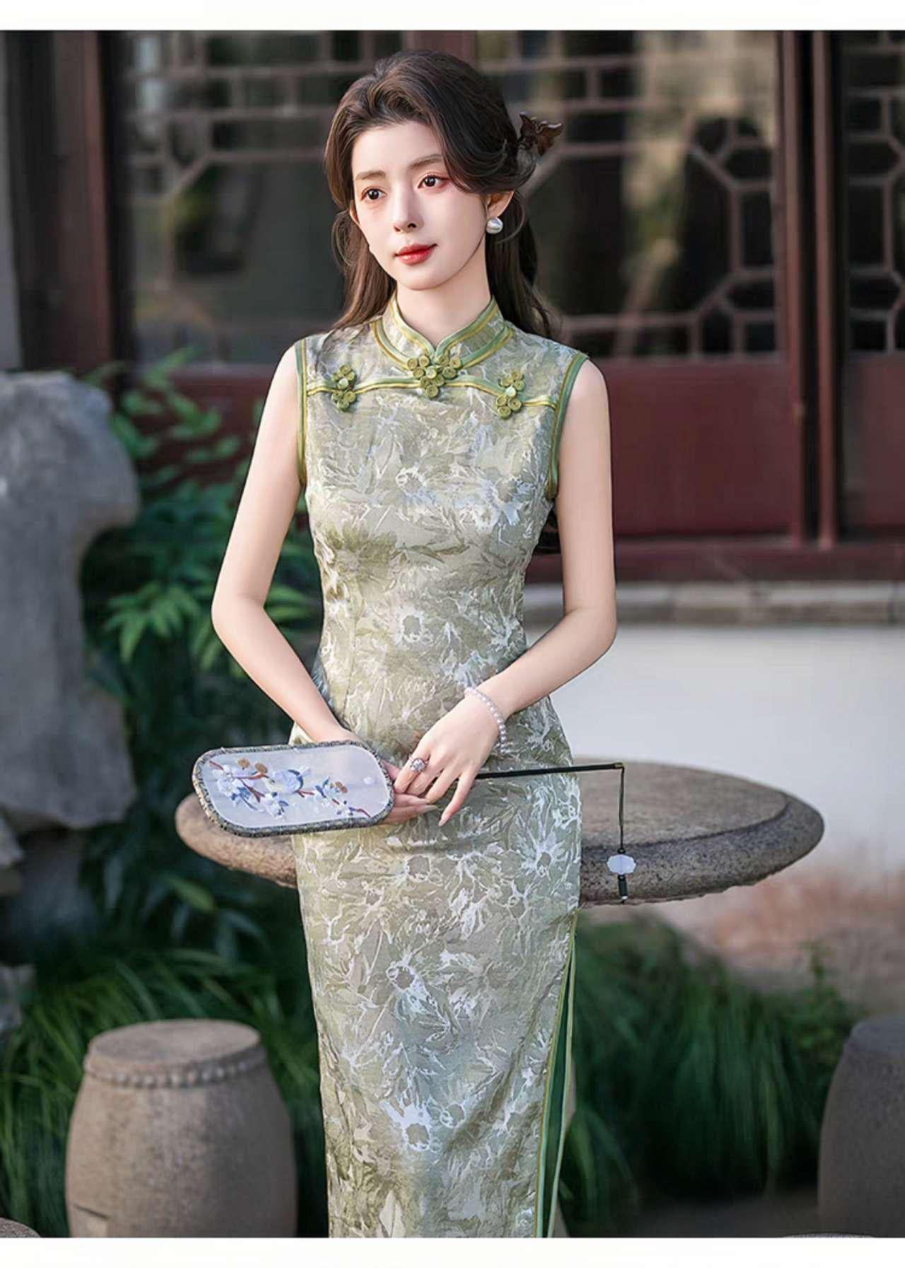 Qipao Chino Moderno, Vestido Cheongsam Nuevo Estilo, Vestido Chino Vintage Slim Fit, Vestido Vintage Elegante para Té, regalo para ella