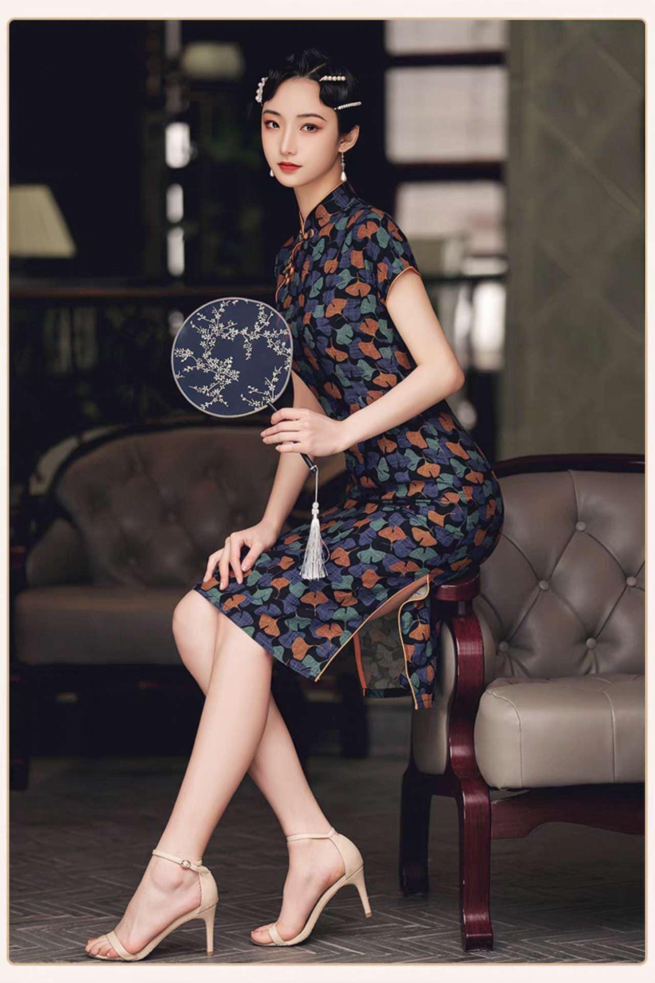 Qipao retro chino, Cheongsam estilo años 30,Vestido chino art decó, Traje oriental Gatsby, Qipao corto tradicional, Vestido de verano, M-4XL