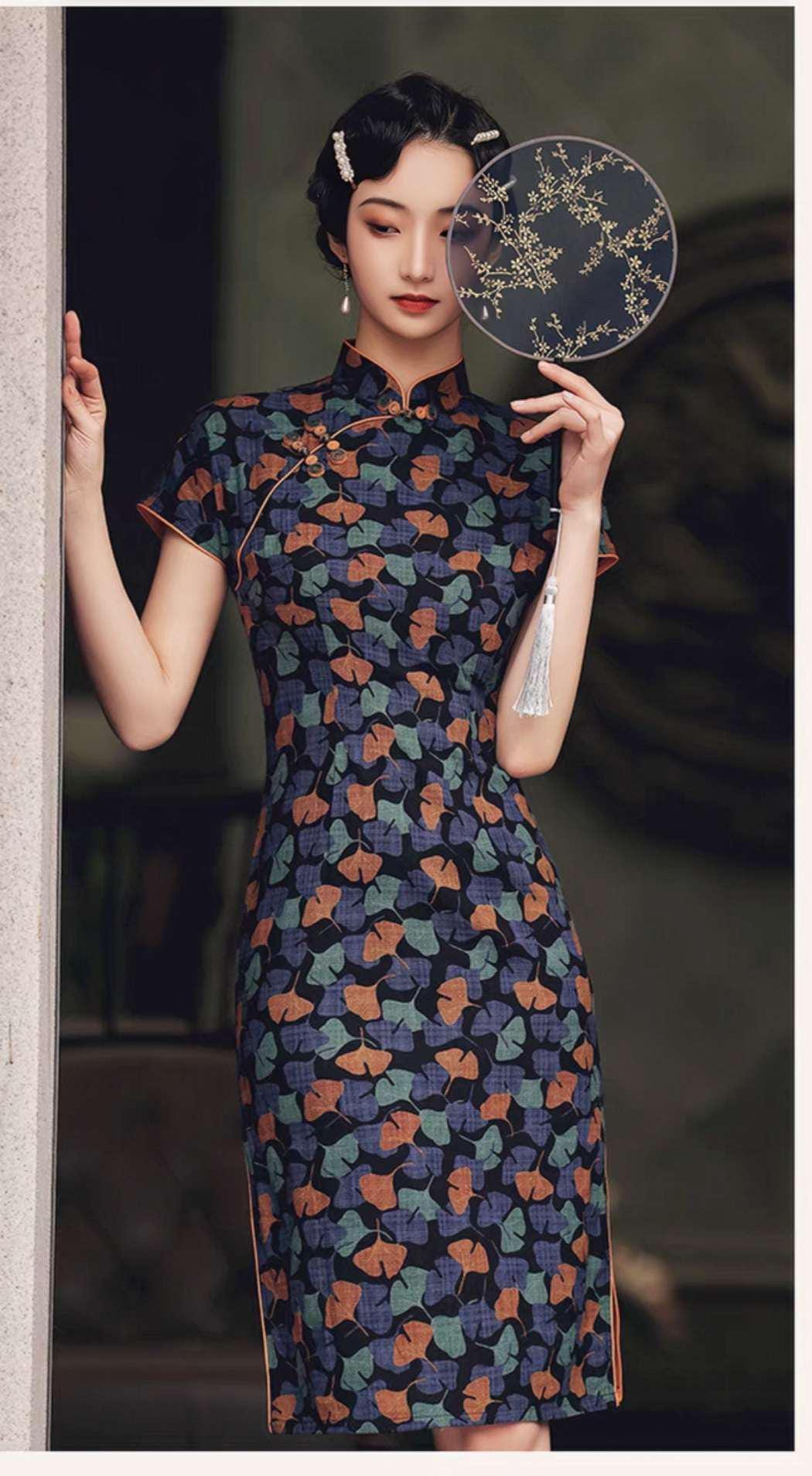 Qipao retro chino, Cheongsam estilo años 30,Vestido chino art decó, Traje oriental Gatsby, Qipao corto tradicional, Vestido de verano, M-4XL