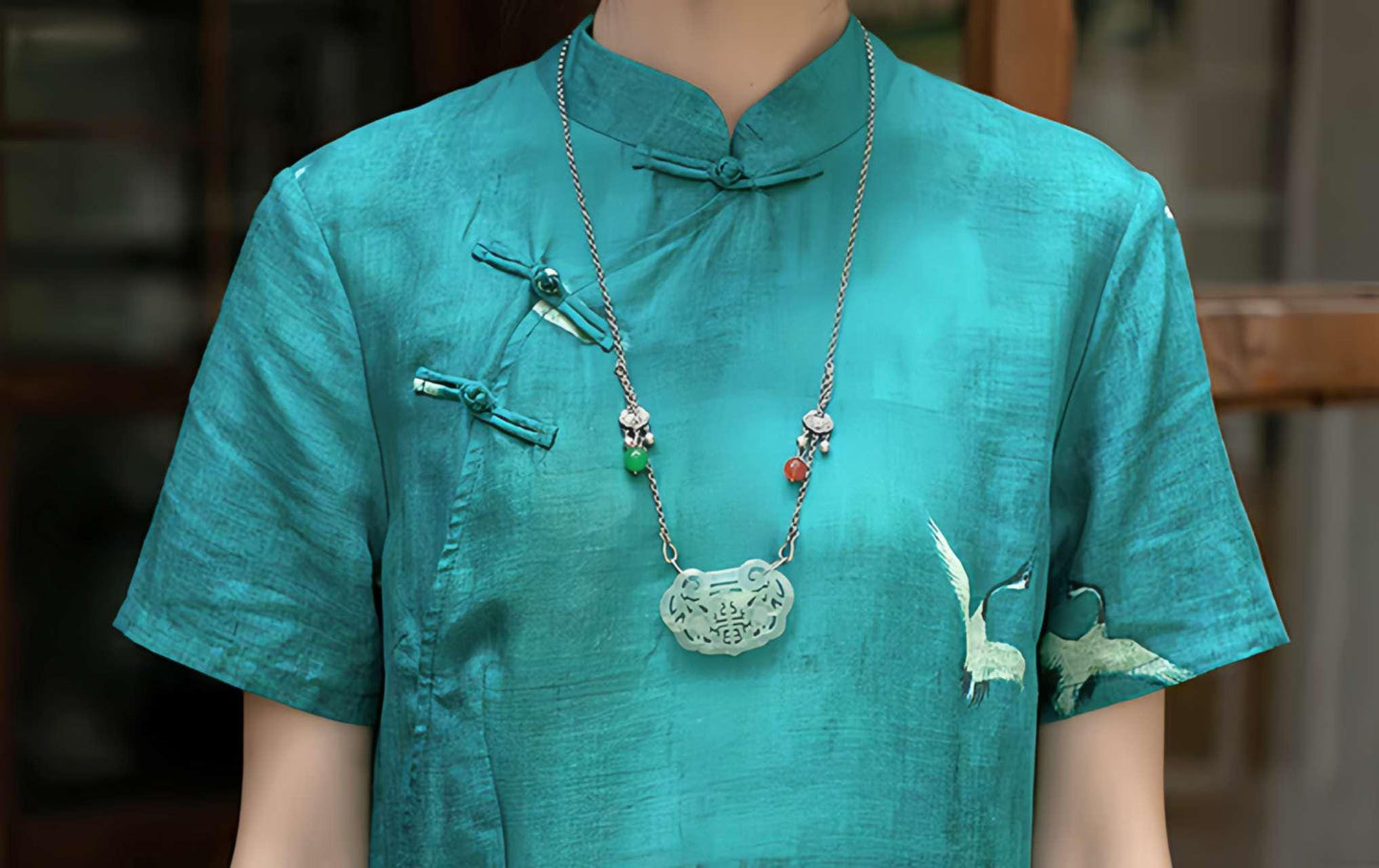 vestido Hanfu de lino chino, vestido largo estilo zen, vestido elegante con grullas  de lino, vestido bohemio oriental, regalo  para madre,