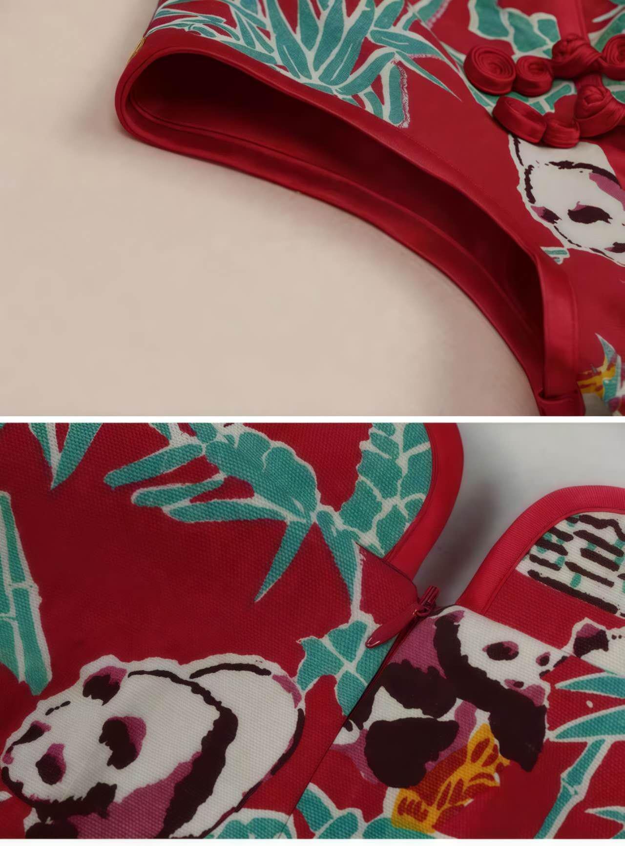 Qipao Retro con Estampado de Panda– Cheongsam Chino Casual de Algodón– Vestido Cultural Divertido- Regalo Único para Ella- vestido de fiesta