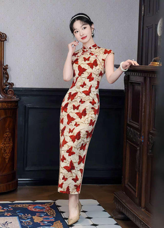 Vestido Qipao Mariposa, Vestido Cheongsam Vintage, Vestido Bodycon Oriental, Moda Retro Asiática, Vestido de Invitada de Boda Chic, regalo