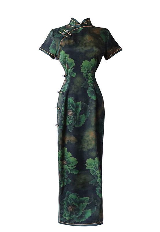 Vestido Qipao Vintage | Elegante Vestido Cheongsam | Vestido Chino de Brocado de Seda | Traje de Noche Oriental