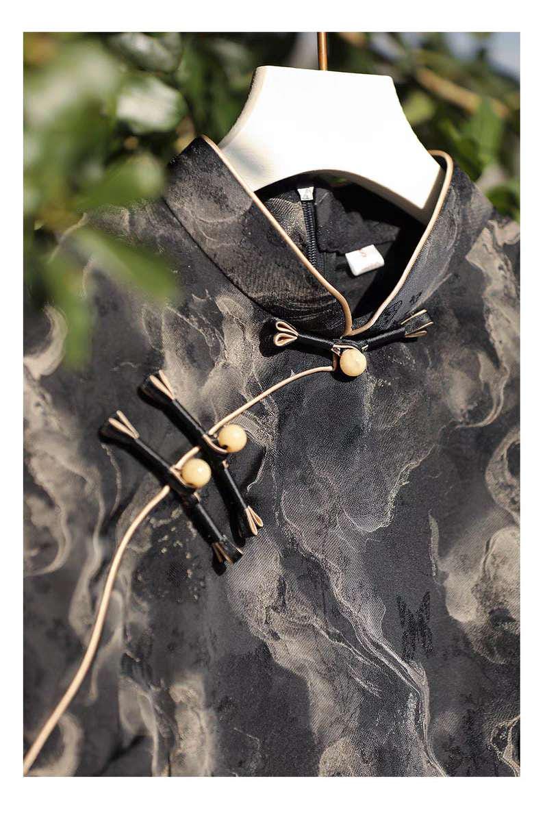 Black Cheongsam, Vintage Chinese Evening Dress, Gift for Her, Oriental Cocktail Dress, Formal Qipao, Tea Ceremony Dress