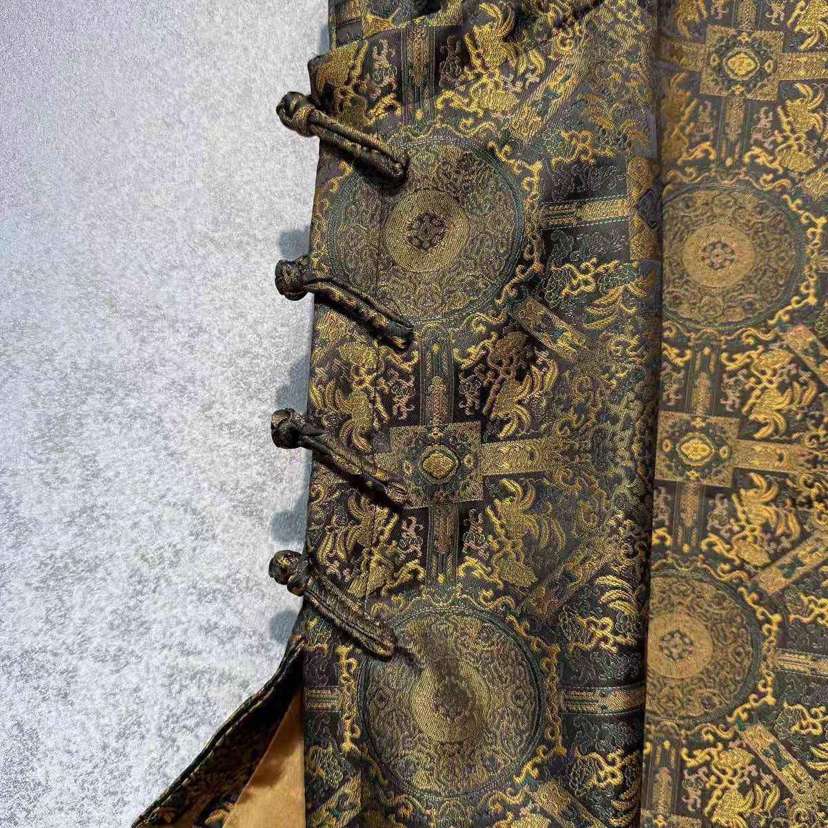 Song Brocade Qipao Chaleco,Vintage Oriental Chaleco,Chino Brocado Jacquard Top,Lujo Viejo Estilo Dinero Chaleco, Elegante Cultural Moda Capa