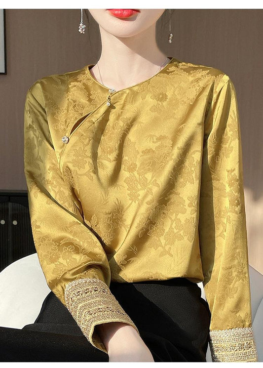 Top Chino Jacquard,Camisa Raso Estilo Hanfu,Nueva Blusa Oriental, Elegante Traje Tang, Asiático Vintage,Top Cheongsam Moderno,tallas grandes