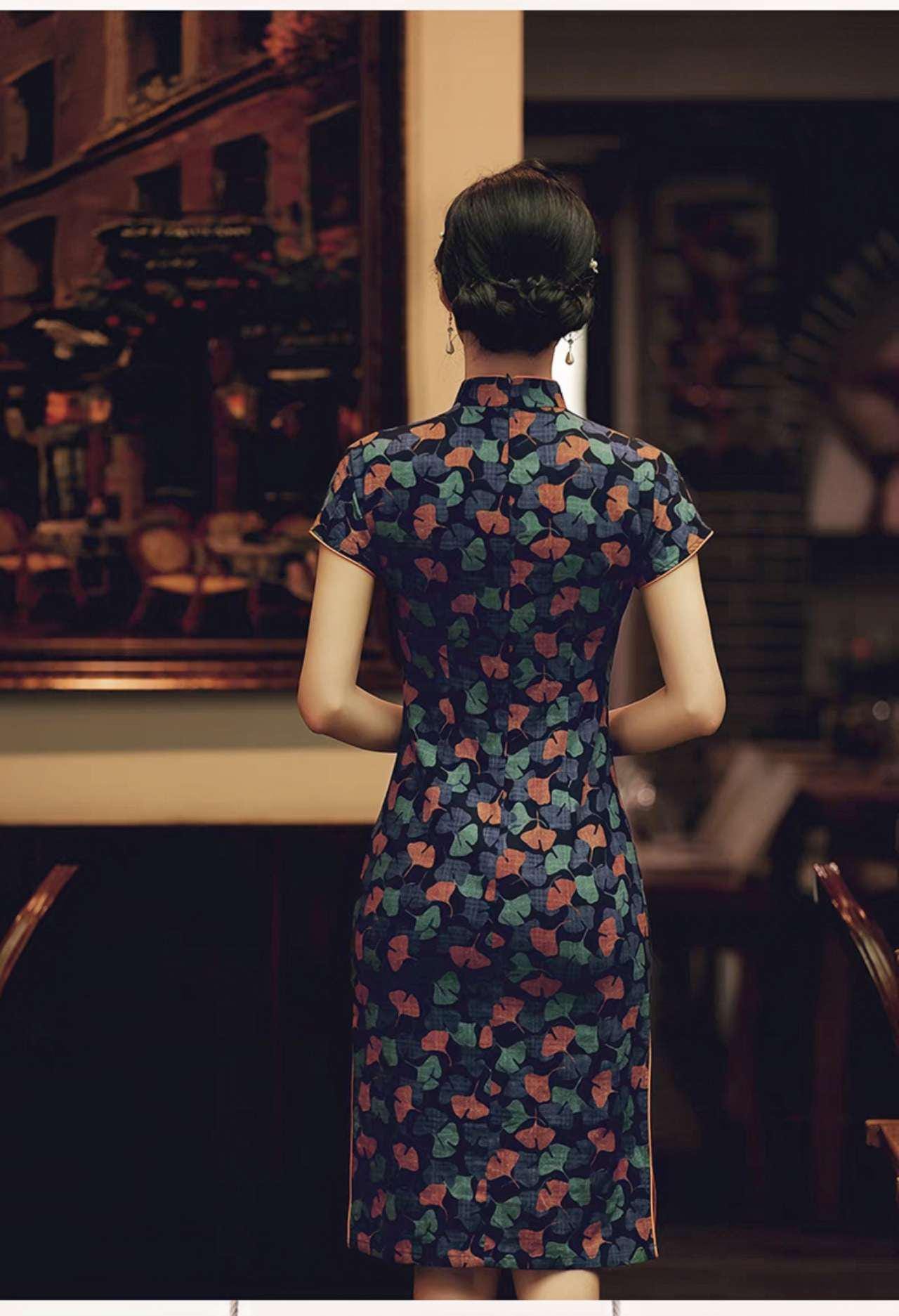 Qipao retro chino, Cheongsam estilo años 30,Vestido chino art decó, Traje oriental Gatsby, Qipao corto tradicional, Vestido de verano, M-4XL