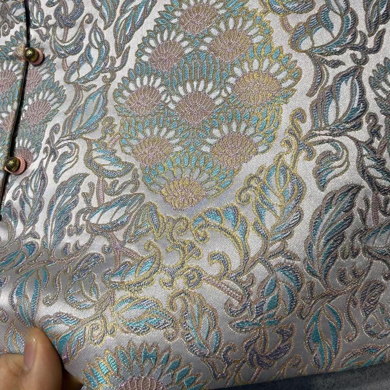 Chaleco de brocado Song, abrigo sin mangas, chaleco tradicional con botones,oriental vintage,regalo para ella, Ropa para la ceremonia del té
