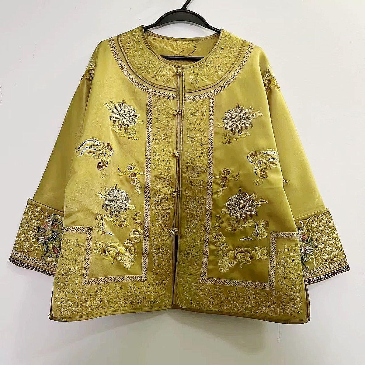 Chaqueta Tang China Bordada| Atuendo de Celebración de Cumpleaños | Abrigo Tradicional Mandarín | longevidad y felicidad