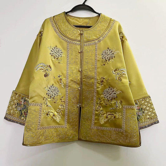 Chaqueta Tang China Bordada| Atuendo de Celebración de Cumpleaños | Abrigo Tradicional Mandarín | longevidad y felicidad