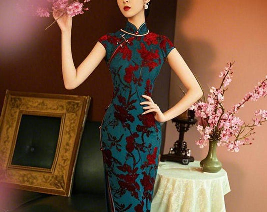 Elegant Wide Qipao Dress | Traditional Cheongsam
