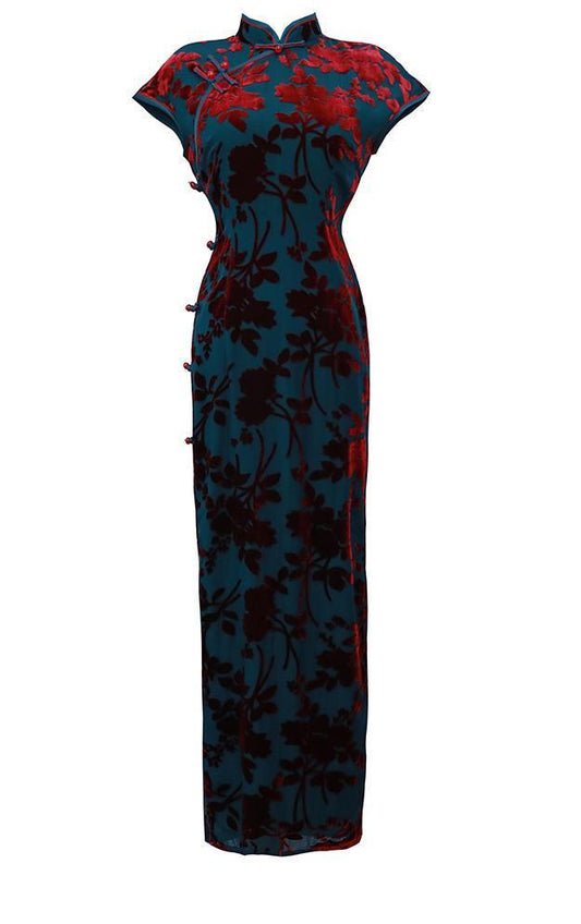 Women's Vintage Qipao Cheongsam Dress – Side Slit Long – additional product view
