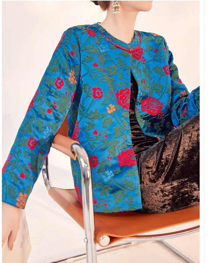 Women's Floral Brocade Chinese Tang Jacket – additional product view