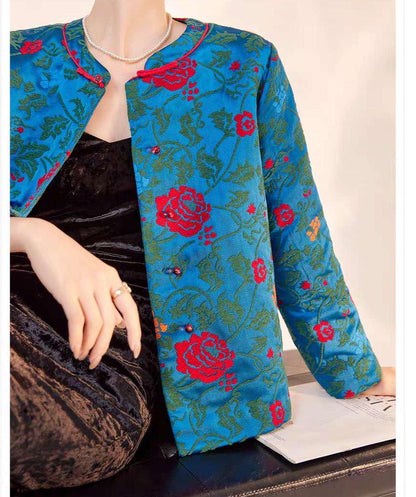 Women's Floral Brocade Chinese Tang Jacket – additional product view