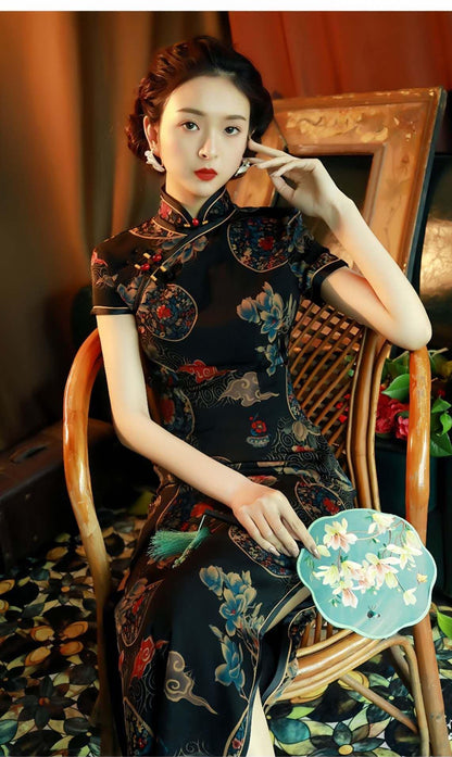 Women's Vintage Qipao Cheongsam Dress – Printed – additional product view