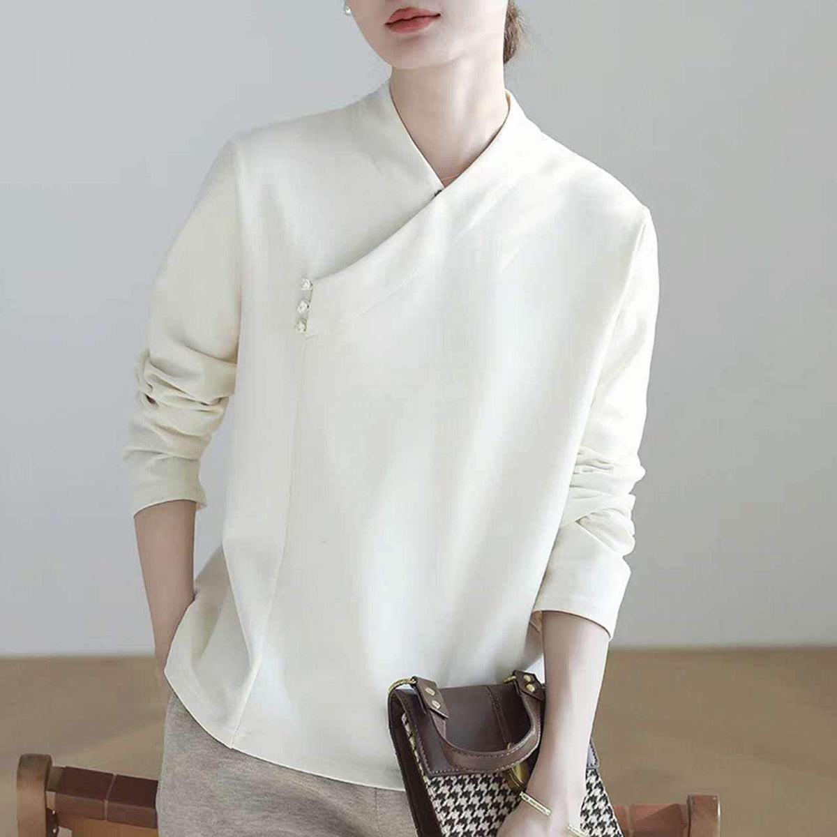 Women's Vintage Chinese Style Blouse – Cotton – additional product view