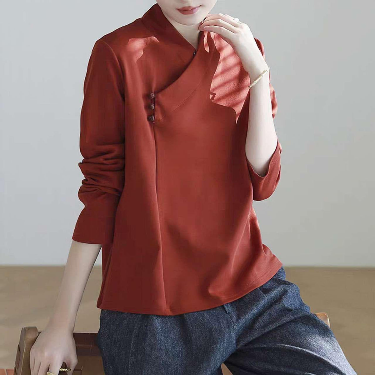 Women's Vintage Chinese Style Blouse – Cotton
