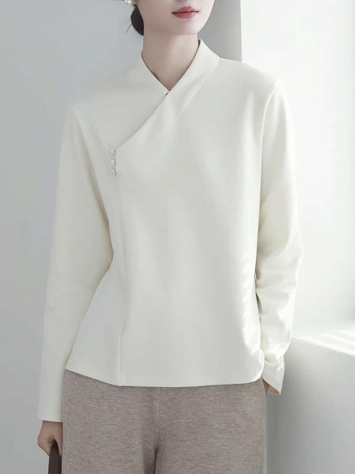 Women's Vintage Chinese Style Blouse – Cotton – additional product view