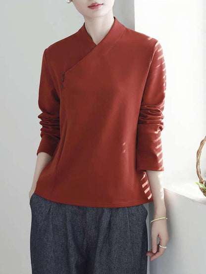 Women's Vintage Chinese Style Blouse – Cotton – additional product view