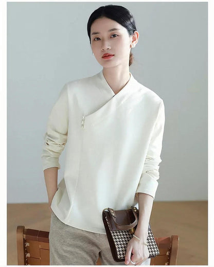 Women's Vintage Chinese Style Blouse – Cotton – additional product view
