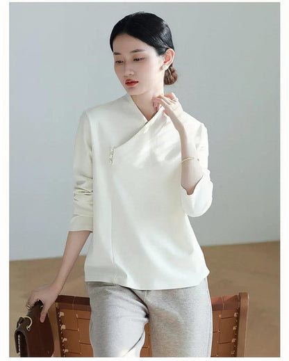 Women's Vintage Chinese Style Blouse – Cotton – additional product view