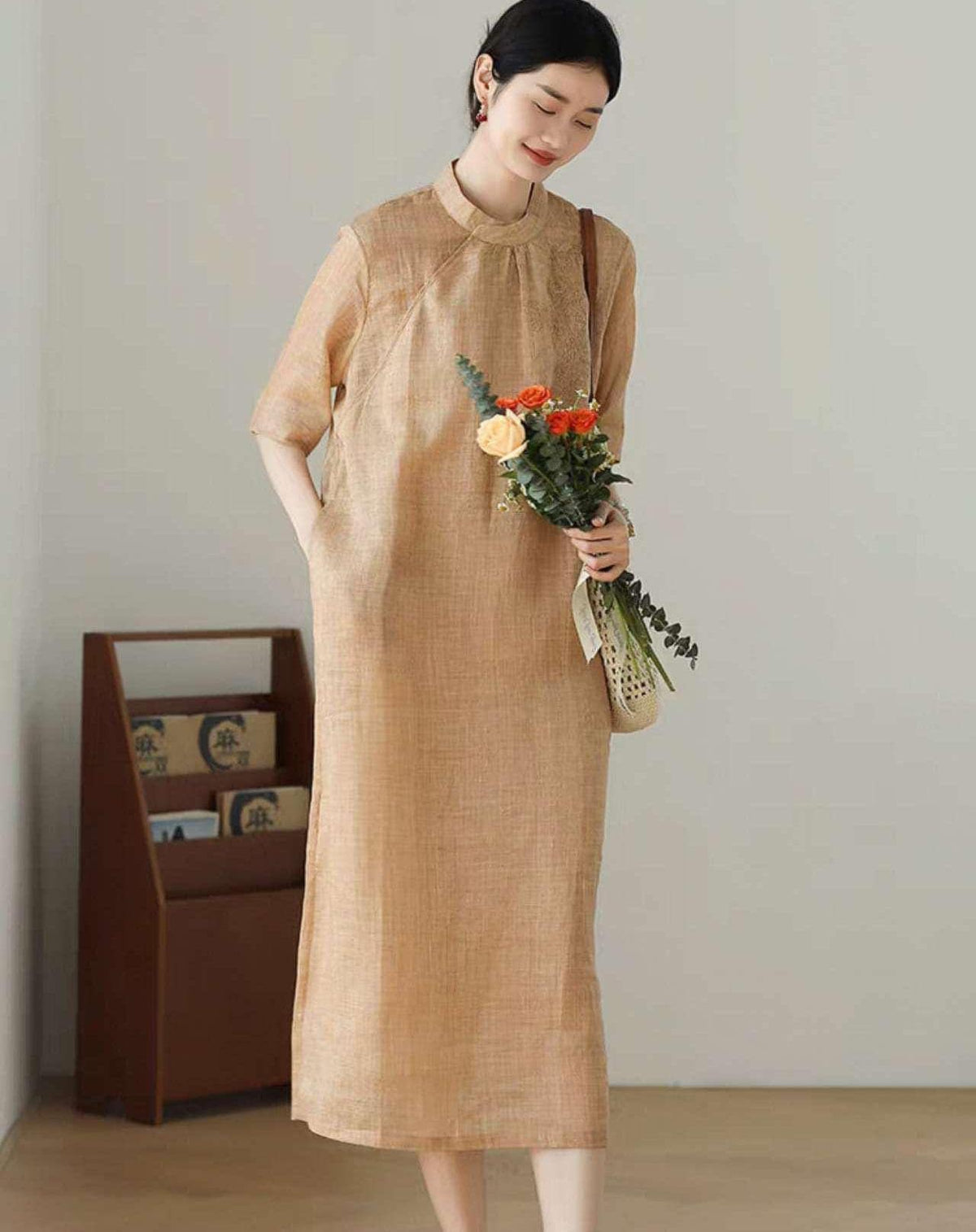 Women's Vintage Qipao Cheongsam Dress – Linen